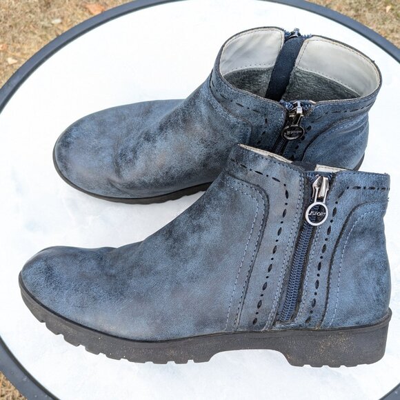 JSport/Jambu Jenna Women's Size 8 Ankle Boots Navy Blue Zip Up Booties Casual - Picture 2 of 11